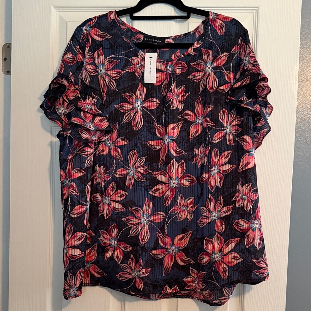 Ruffle Sleeve Floral Blouse